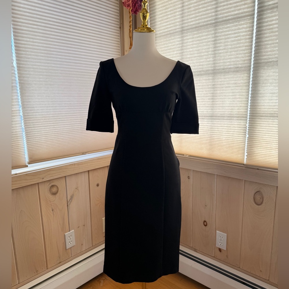 Diane Von Furstenberg LBD dress black womens size 6 ponte